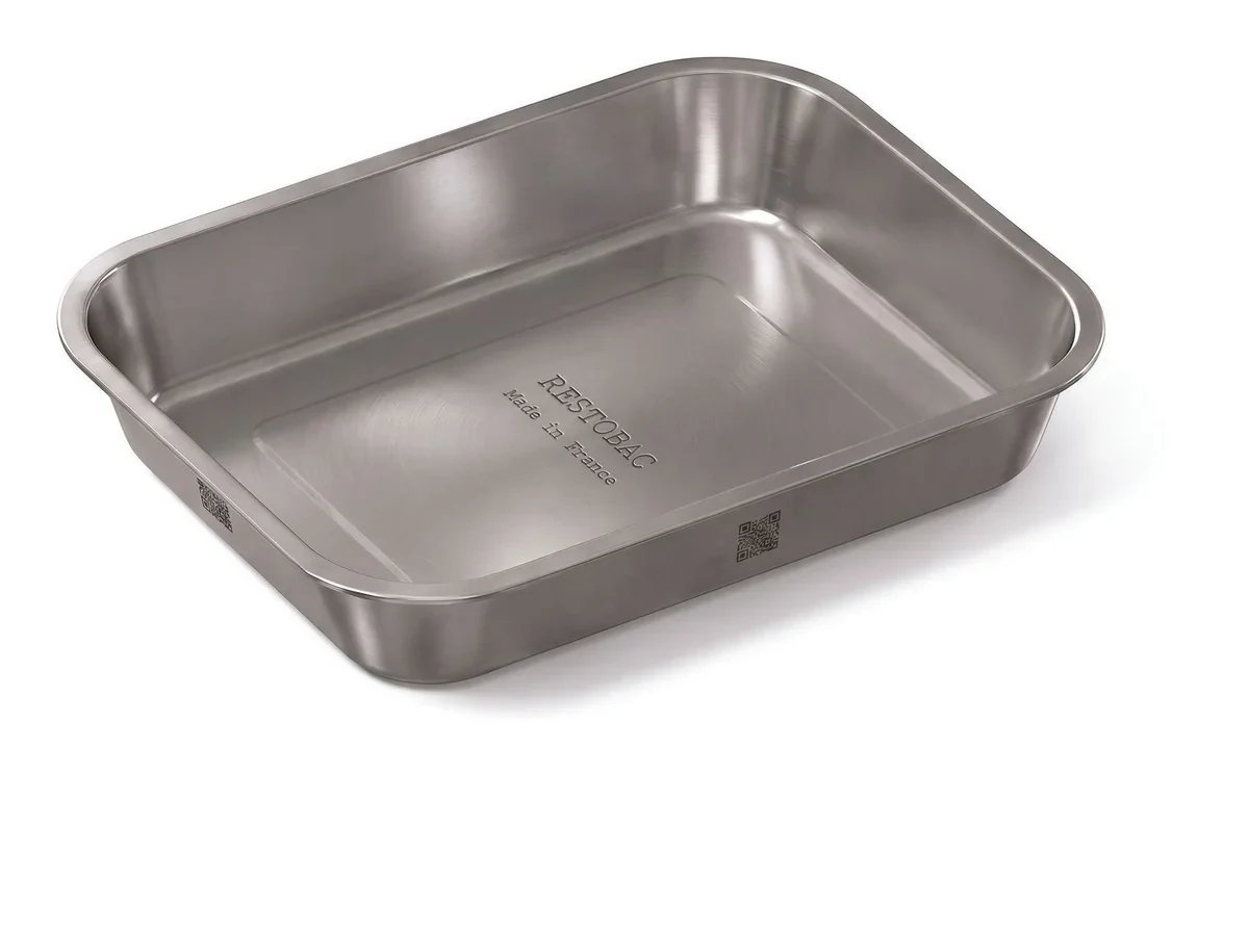 Bac GN 1/2 inox 304L à bord roulé, fabriqué en France